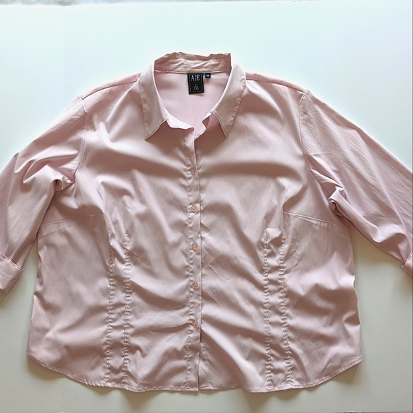 Pink A&E Sport v-neck button down summer Size 26 - Picture 7 of 10